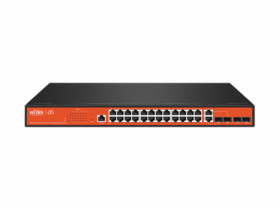 WI-PCMS328GF - 24GE+2Combo SFP+2SFP 802.3af/at Cloud L2 Managed PoE Switch
