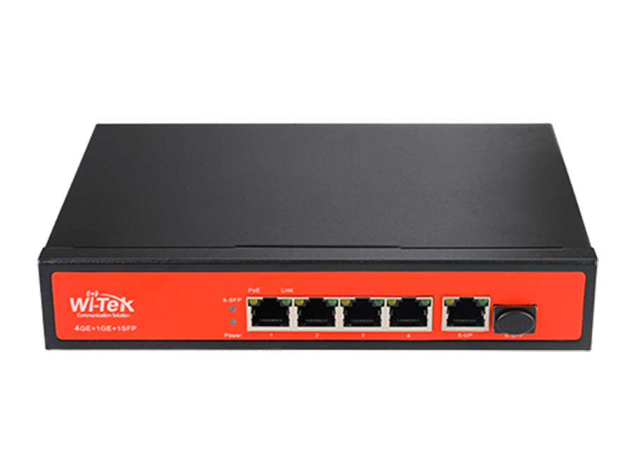 WI-PS305GF - 4GE+1GE+1SFP Fiber PoE Switch