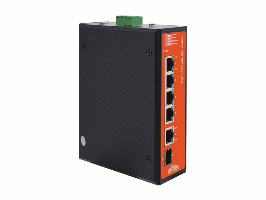 WI-PS206GF-I  - 4FE+1GE+1SFP Fiber Uplink Endüstriyel PoE Switch