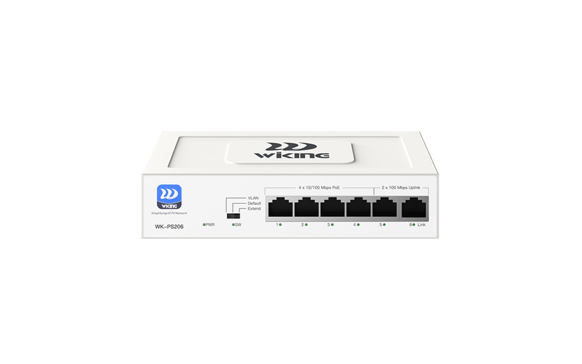WK-PS206  4FE PoE + 2FE Uplink 55W PoE Switch