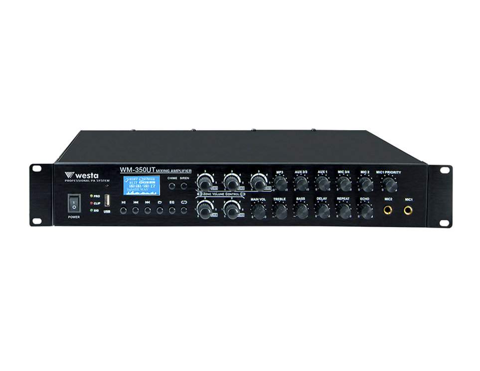 WM-350UT - Mixer Amfi 350Watt/100Volt - 6 Zone
