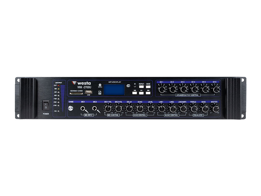 WM-2700U 6 Bölgeli 700W 100V Mikser Amfi