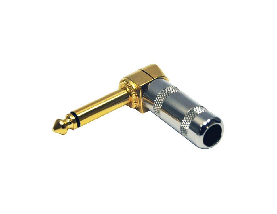 P-M623 - 6.3mm Mono L Tipi Metal Jak - Gold