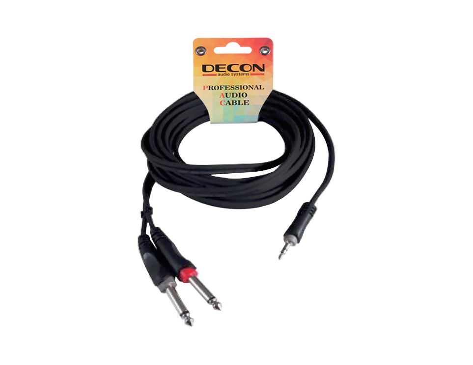 DC-180L5 - 3.5mm Stereo - 6.3mm Mono Ses Kablosu - 5 Metre