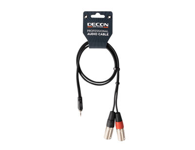 Decon - DC-190L1 - Sinyal Kablosu - 3.5mm Stereo 2 x XLR Erkek - 1 Metre