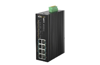 Wi-Tek - SP3012FM-L2(V2) 8 GE + 4 SFP 2.5 GE L2 Managed Endüstriyel PoE Switch