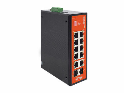 Wi-Tek - WI-PS212GF-I - 8FE+2GE+2SFP Fiber Uplink Endüstriyel PoE Switch