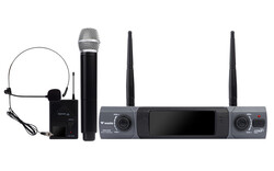 WM-202HT 1 Receiver+ 1 Handheld Mic.+ 1 Lavalier(Yaka) Mic. - Thumbnail